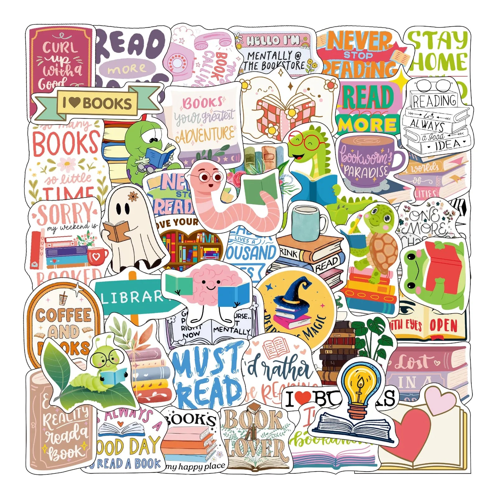 Calcomanías Creativas Para Libros 50 Diseños Vinilo Impermeable Decora
