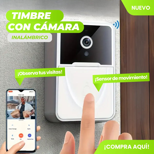 Timbre Wifi Con Cámara Inalámbrico De Fácil Instalación Sin Cables