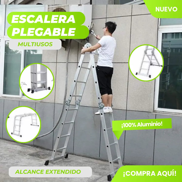 Escalera Plegable Multifuncional De Aluminio 12 Pasos Mejora Tu Acceso