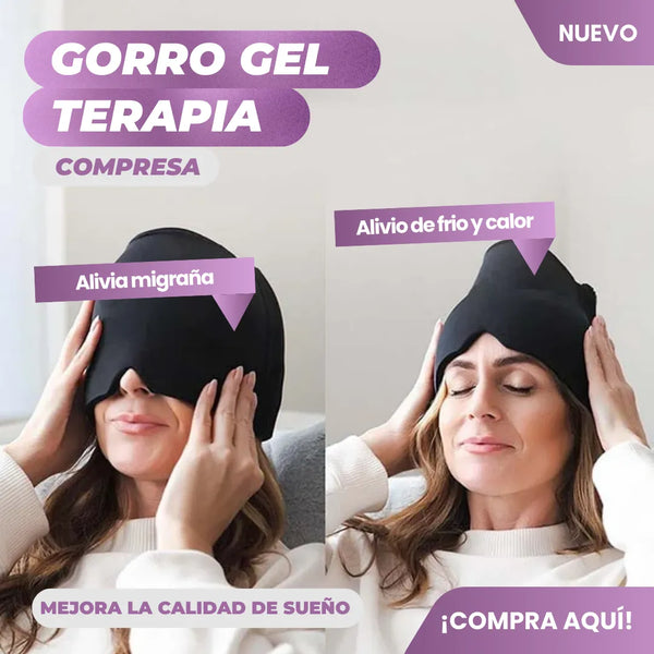 Gorro Gel Tipo Compresa Terapia Migraña Alivio De Frío Y Calor
