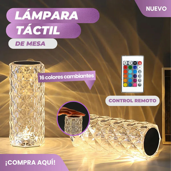 Lámpara De Mesa Crystal Led Rgb 16 Colores C Control Lamp