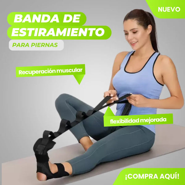 Banda Para Piernas Yoga Rehabilitación Estiramiento Color Negro Duradera