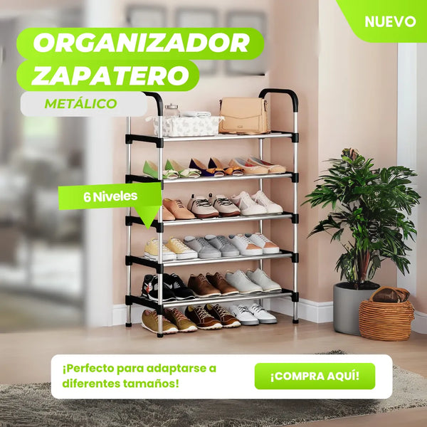 Organizador Zapatero Metálico Shoe Rack 6 Niveles Maximiza Espacio