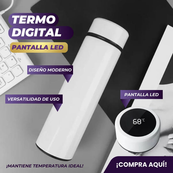 Termo Botella Inteligente Con Pantalla Led Control De Temperatura Moderno
