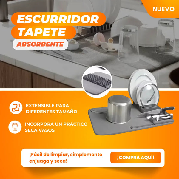 Escurridor Tapete Absorbente Multifuncional Tushop Optimiza Espacio Y Seca Rápidamente