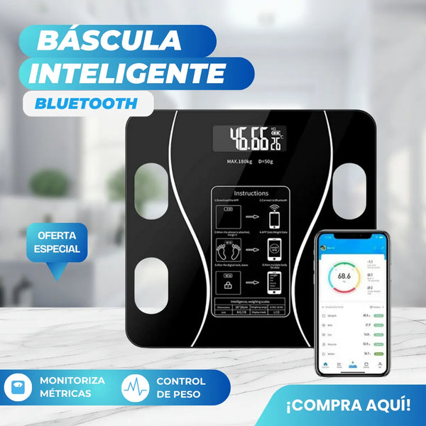 Báscula Inteligente Bluetooth DM5027 Precisión Hasta 180Kg Para Toda La Familia