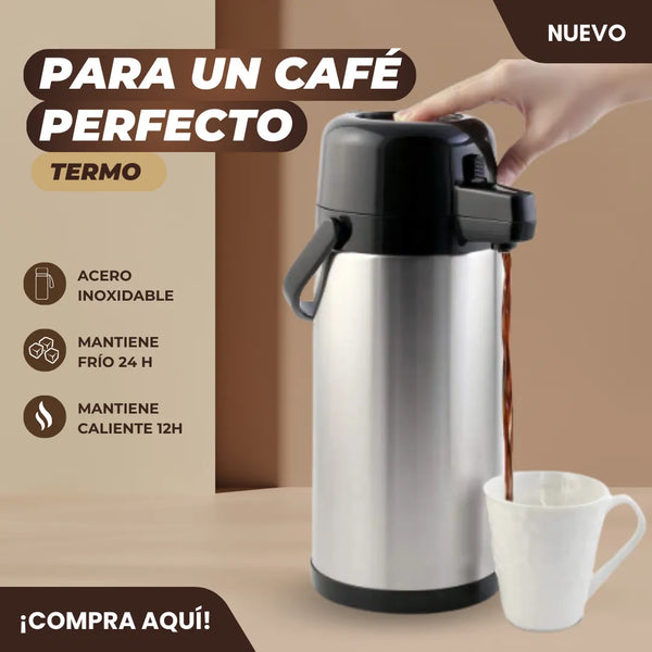 Termo Para Cafe 1.9 Litros Acero Inoxidable Home Elements Mantiene Temperatura