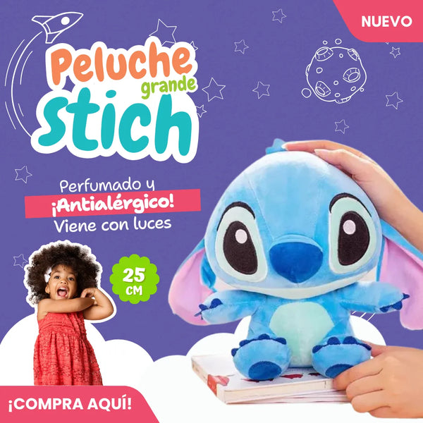 Peluche Stich Grande 25 Cm Antialergico Y Perfumado Viene Con Luces