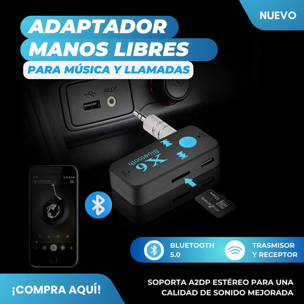 Transmisor Y Receptor Bluetooth 5.0 Para Carro Adaptador Para Música Y Llamadas Manos Libres
