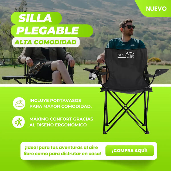 Silla Plegable Stay Elit Silla3 Ideal Para Camping Y Playa Comodidad Y Resistencia