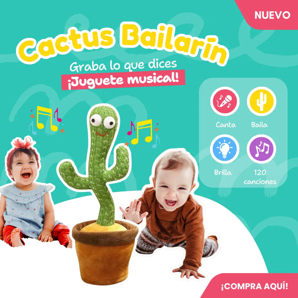 Cactus Bailarin Juguete Musical Y Luminoso Para Niños