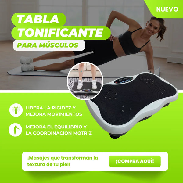 Plataforma Vibradora Negra Blanca Tabla Tonificante Muscular