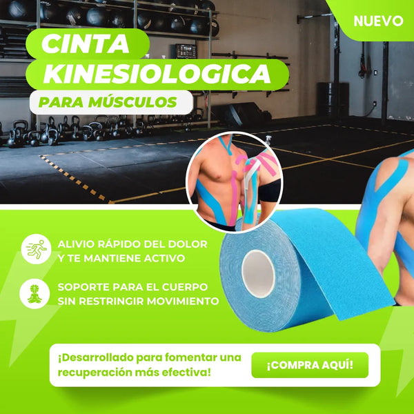 Rollo Cinta Kinesiologica SportsTape Recuperacion Muscular 5mt