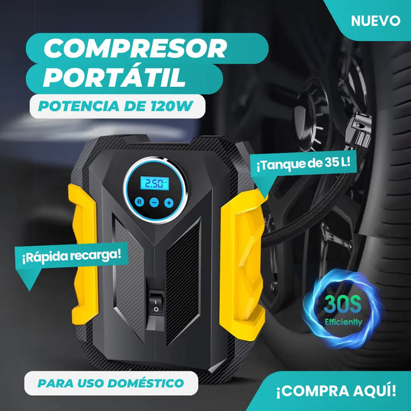 Compresor Portatil Multiusos Carsun CAV 12 Con Tanque De 35L Para Uso Domestico