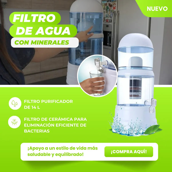 Filtro Purificador De Agua De Biowater Purificador 14 Litros Con Minerales