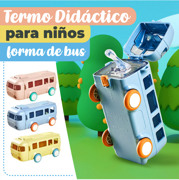 Termo Bus Hidratante para Niños 500 ml Diseño Divertido y Seguro