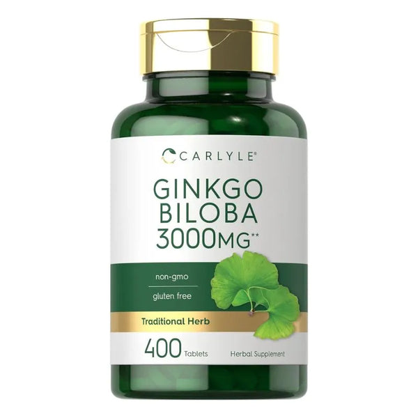 Suplemento de Ginkgo Biloba Carlyle 3000 mg 400 Tabletas