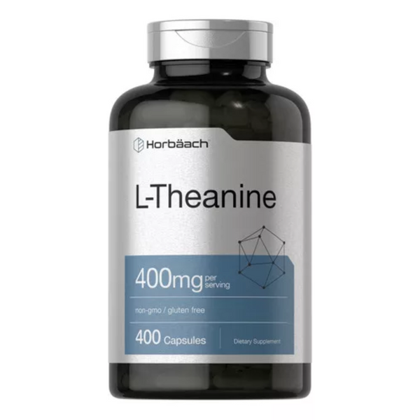 L-Teanina 400 mg Horbaach 400 Cápsulas Alta Potencia Natural Sin Gluten
