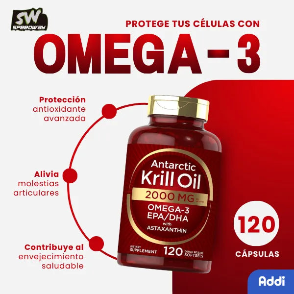 Aceite De Krill Antártico Carlyle 2000 Mg Omega-3 EPA DHA 120 Cápsulas