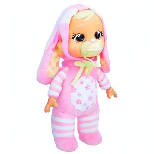 Muñeca Tiny Cuddles Lola 9 Pulgadas Lágrimas Reales Pijama Conejo Rosa - Imagen 8