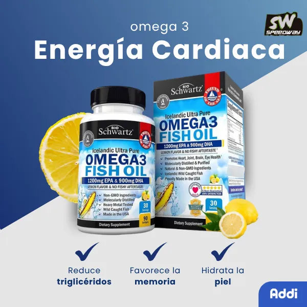 Aceite De Pescado Omega 3 3000mg Eructo Menos 1200mg EPA DHA Suplemento Natural
