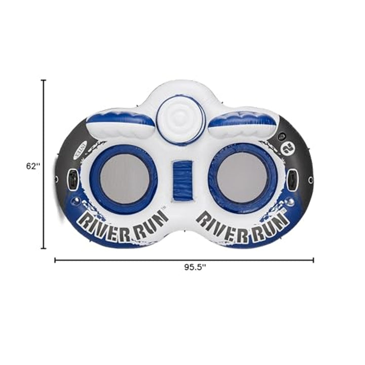 Intex River Run II Flotador Inflable Para 2 Personas Con Enfriador y Portavasos - Imagen 8
