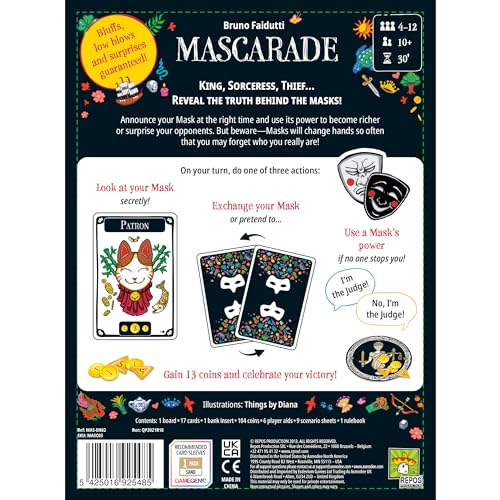 Mascarade Second Edition Juego De Mesa Familiar De Estrategia Y Diversión - Imagen 2