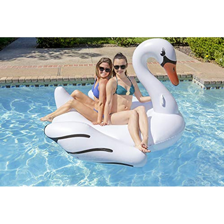 Flotador Jumbo Swan Rider Poolmaster Cisne Blanco Extra Grande para Piscina - Imagen 10