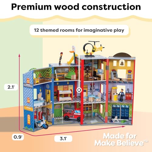 Set De Juego Héroes Cotidianos De Kidkraft En Madera 3 Niveles 12 Habitaciones - Imagen 3