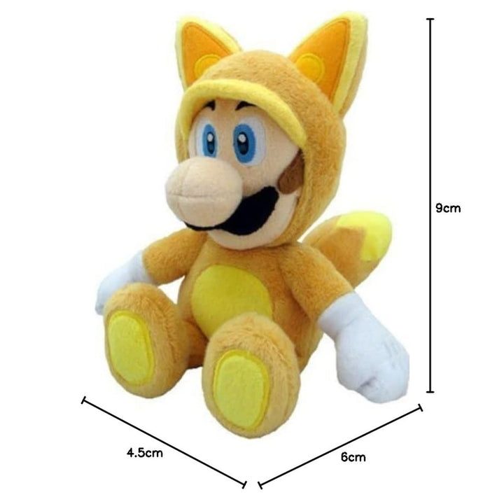 Peluche Super Mario Luigi Kitsune Fox 23 Cm Amarillo Edición Limitada Oficial - Imagen 2