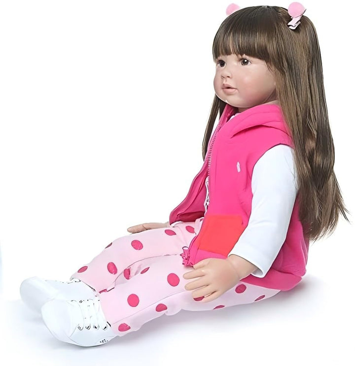 Muñeca Reborn iCradle 24 Pulgadas Realista Para Niños Y Coleccionistas Con Cabello Rizado - Imagen 4