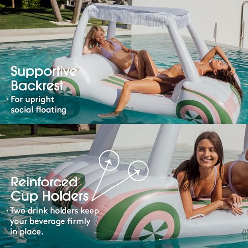 Funboy Carro De Golf Inflable Gigante Flotador De Piscina Con Sombrilla Retro - Imagen 6