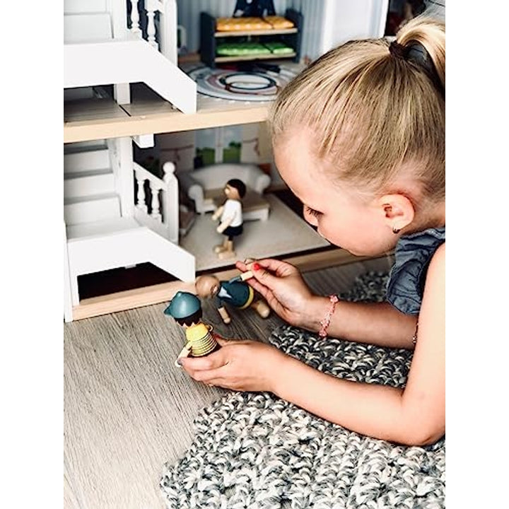 Casa De Muñecas De Madera Villa Urbana Juguete Infantil Para Juego Creativo - Imagen 20