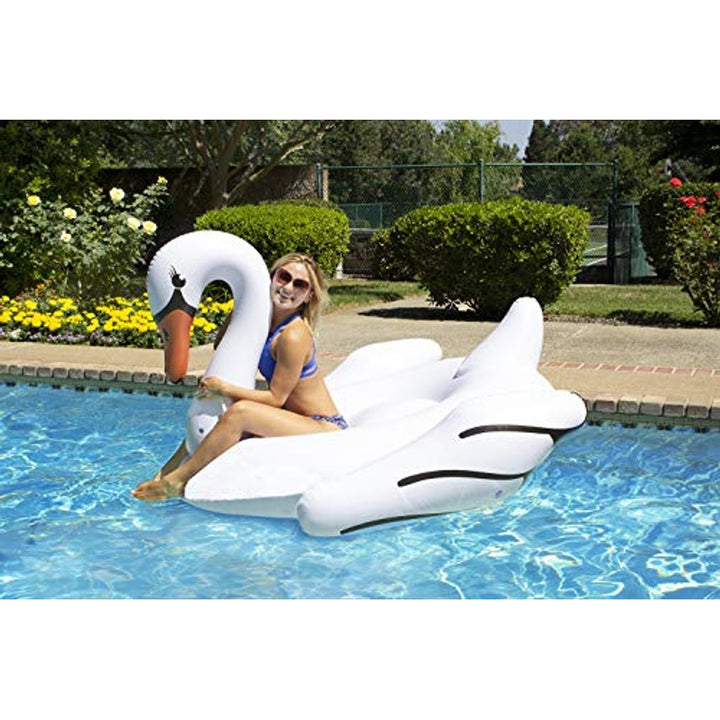 Flotador Jumbo Swan Rider Poolmaster Cisne Blanco Extra Grande para Piscina - Imagen 12