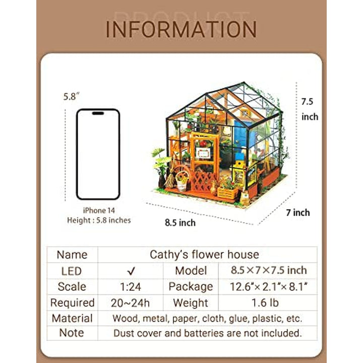Rolife Kit De Casa De Muñecas Miniatura Diy Casa Verde Con Muebles Y Led - Imagen 2