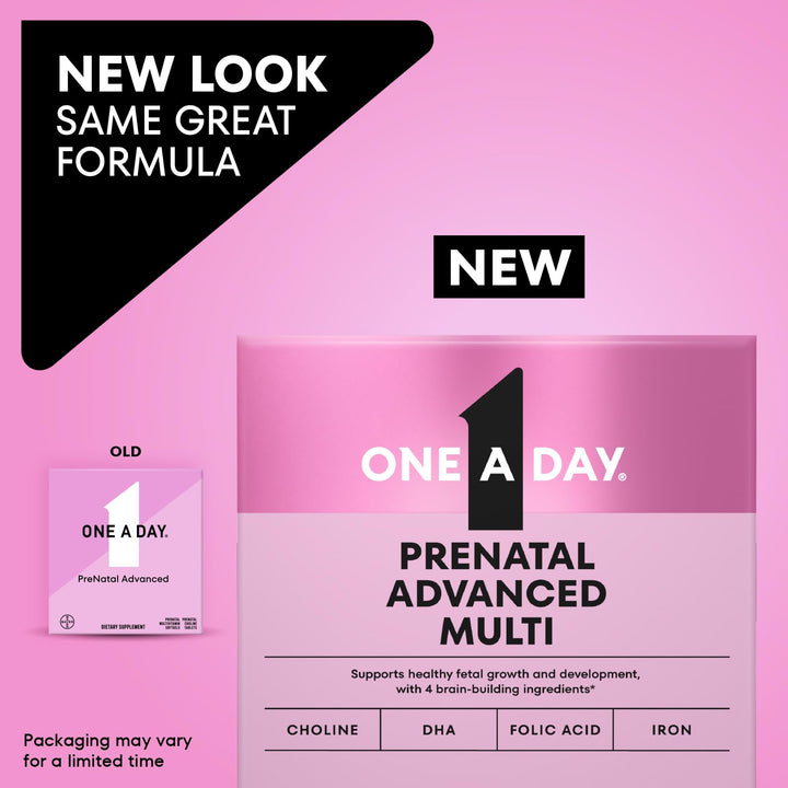 One A Day Prenatal Colina Ácido Fólico Omega-3 DHA 120 Und Suplemento para Embarazo - Imagen 2