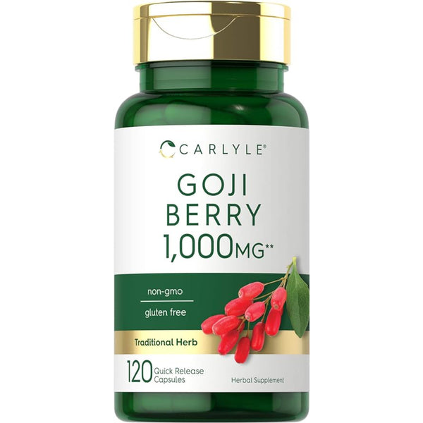 Bayas de Goji Carlyle 1000mg Extracto Concentrado 120 Cápsulas Antioxidantes Naturales