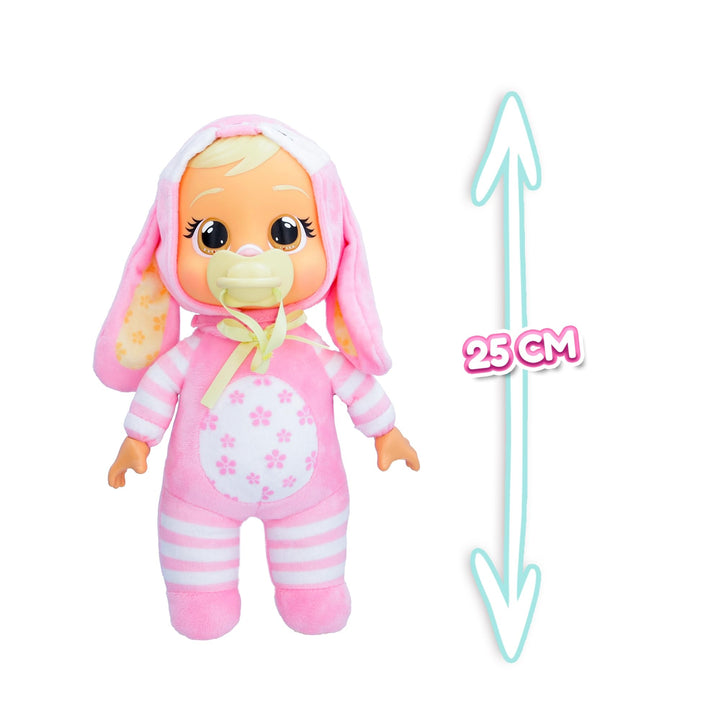 Muñeca Tiny Cuddles Lola 9 Pulgadas Lágrimas Reales Pijama Conejo Rosa - Imagen 4