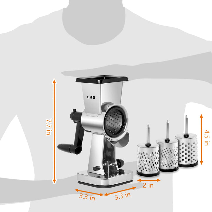 Rallador De Queso Rotatorio Somos Importaciones Alta Calidad Acero Inoxidable - Imagen 3