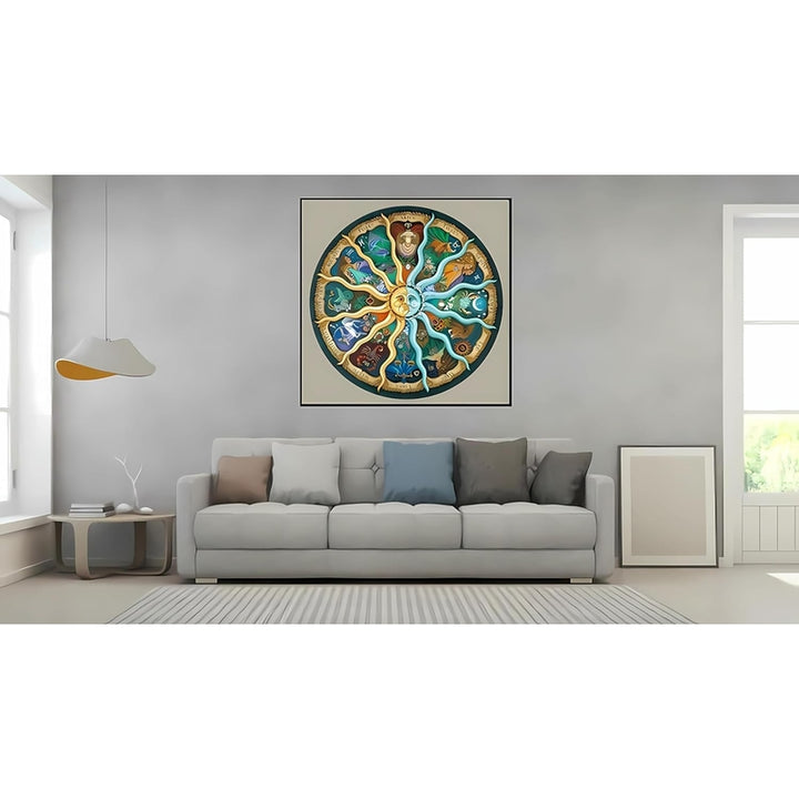 Rompecabezas Horóscopo Zodiaco 1000 Piezas Diseño Redondo Relajante Y Decorativo - Imagen 7