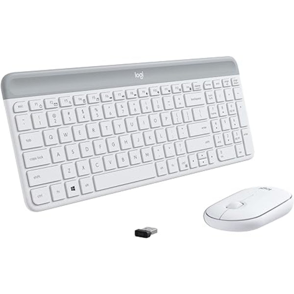 Kit De Teclado Y Mouse Inalámbrico Logitech Mk470 Español De Color Blanco