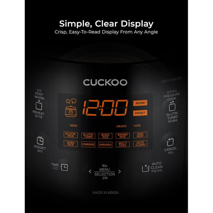 Arrocera Cuckoo CRP-P1009SB 2.5L 12 Programas Cocina Hasta 20 Tazas - Imagen 7