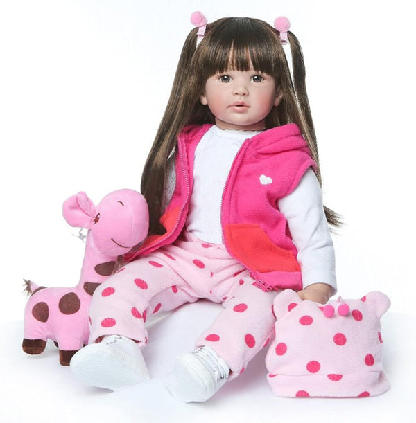 Muñeca Reborn iCradle 24 Pulgadas Realista Para Niños Y Coleccionistas Con Cabello Rizado - Imagen 1
