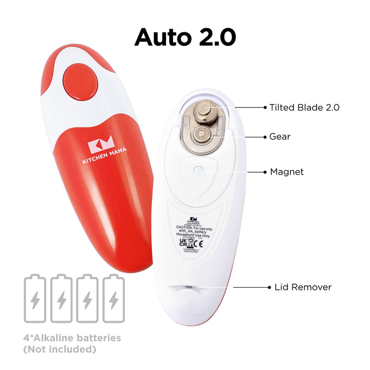 Abrelatas Electrico Kitchen Mama 20 Refined Blade Sin Bordes Filosos - Imagen 3