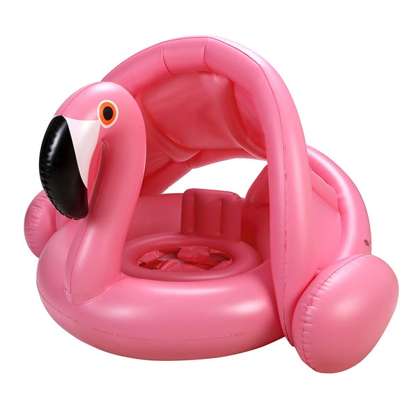 Flotador Para Bebés Con Toldo Ajustable Flamenco Piscina Rosa 6 A 48 Meses - Imagen 1