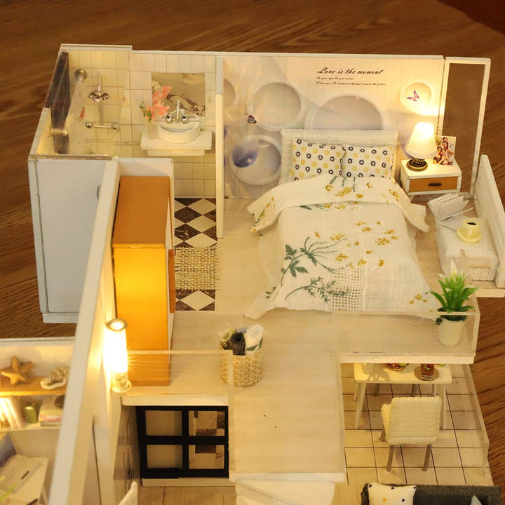 Kit Casa De Muñecas Miniatura Escala 1 24 Con Música Y Muebles - Imagen 5