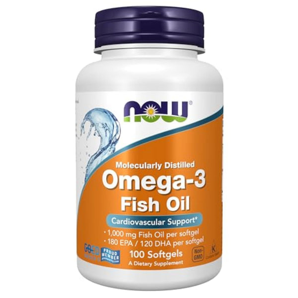 Omega-3 1000mg Aceite De Pescado Now Foods Corazón Y Cerebro Saludables - Imagen 1