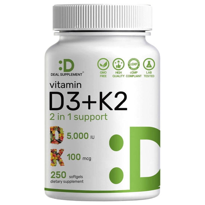 Suplemento de Vitamina D3 y K2 Deal Supplement 5000 IU 250 Cap - Imagen 1