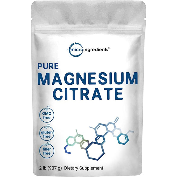 Citrato de Magnesio Puro 907g Suplemento Natural en Polvo para Salud Ósea y Muscular