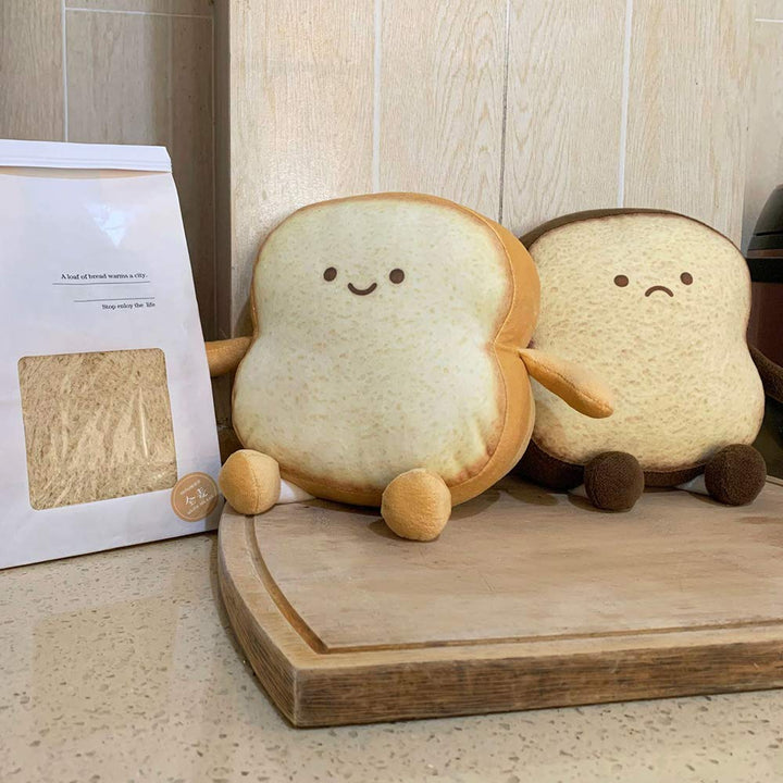 Almohada De Peluche Dorada Pan Tostado Divertida Para Sofá y Decoración - Imagen 2